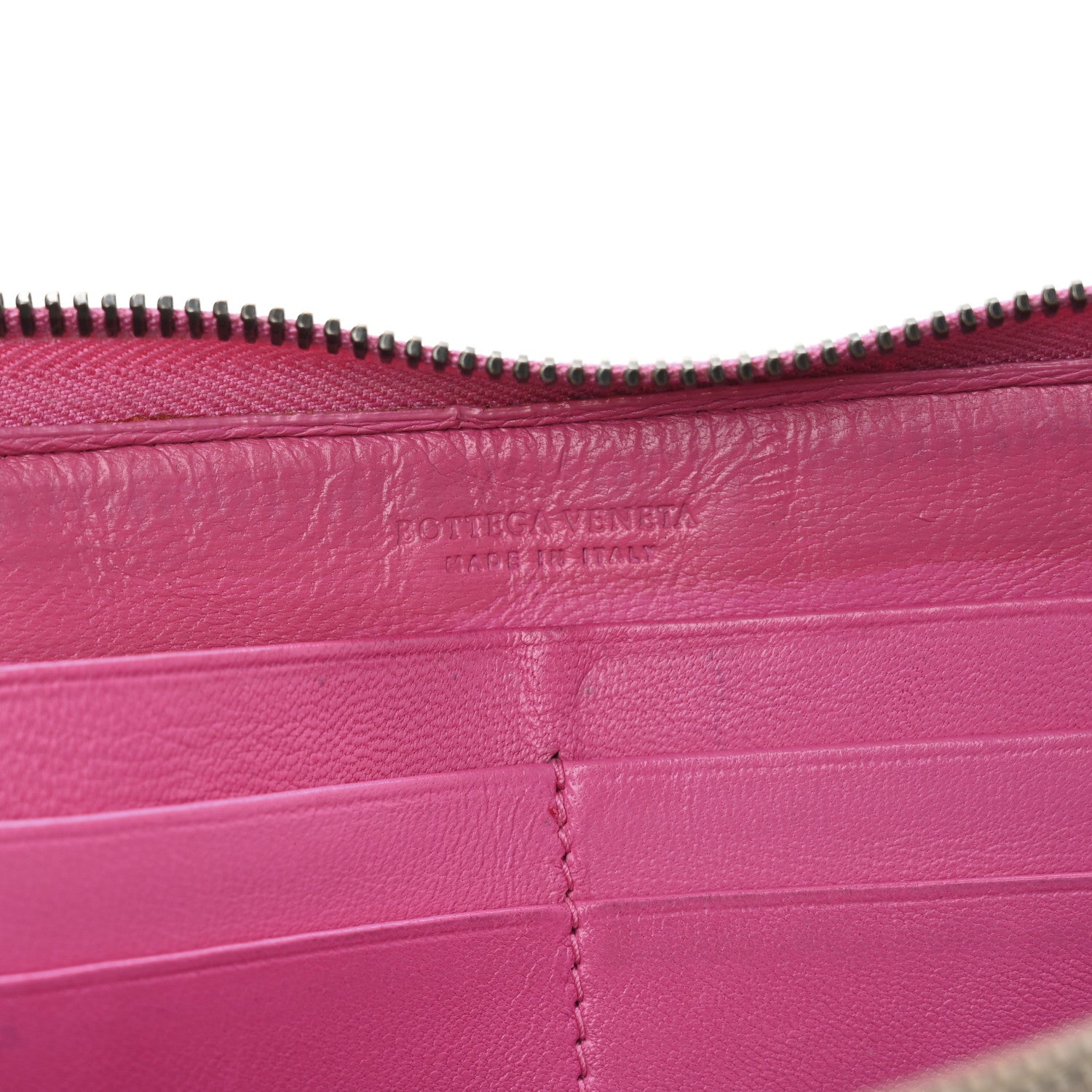 Bottega Veneta Nappa Intrecciato Zip Around Wallet Violet Fuxia 6 of 11