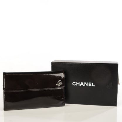 Chanel Patent Gotatskin Large Flap Wallet Black 3 of 8