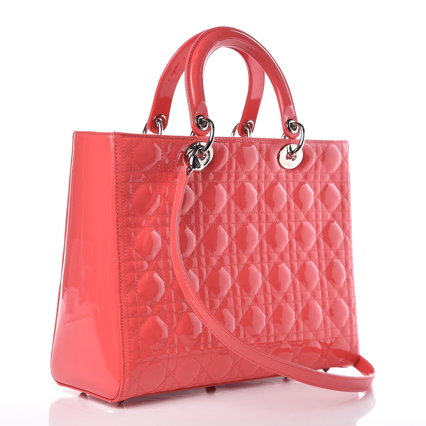 Patent Cannage Large Lady Dior Light Coral