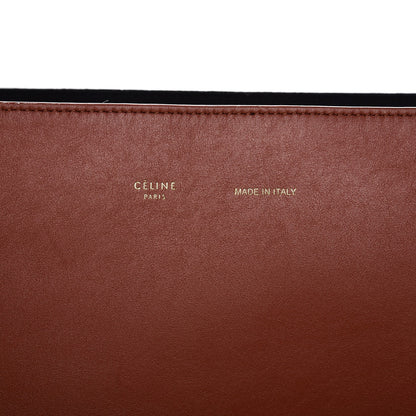 Celine Shiny Smooth Calfskin Zebra Printed Calf Hair Small Twisted Cabas Chalk Brick 6 of 11