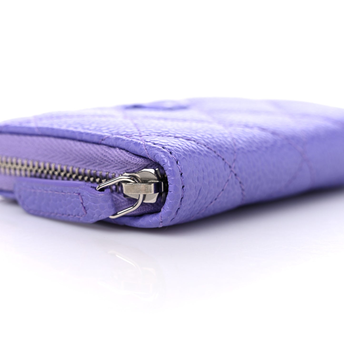 Caviar Quilted Incognito Zip Coin Purse Purple