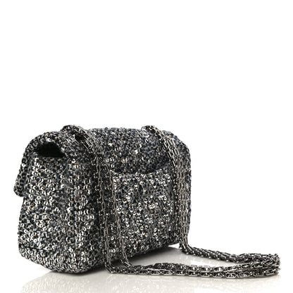Chanel Tweed Quilted 2.55 Reissue Mini Flap Silver Black Gold 3 of 10
