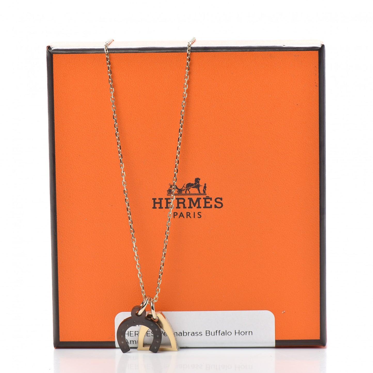 Permabrass Buffalo Horn Amulette Equestre PM Pendant Necklace Gold