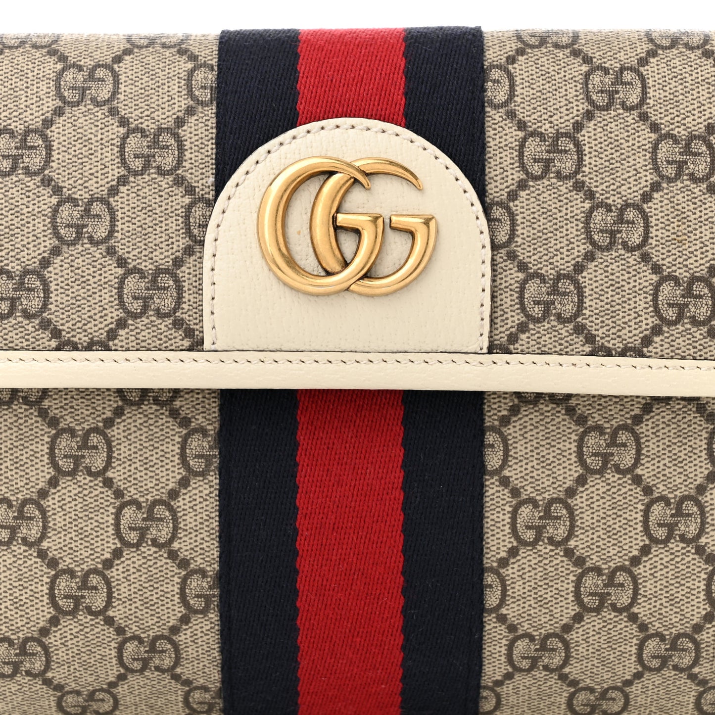 GG Supreme Monogram Web Small Ophidia Belt Bag 80 32 Beige Ebony White