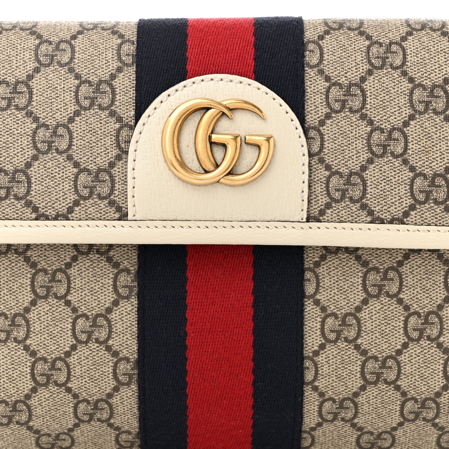 Gucci GG Supreme Monogram Web Small Ophidia Belt Bag 80 32 Beige Ebony White 8 of 10