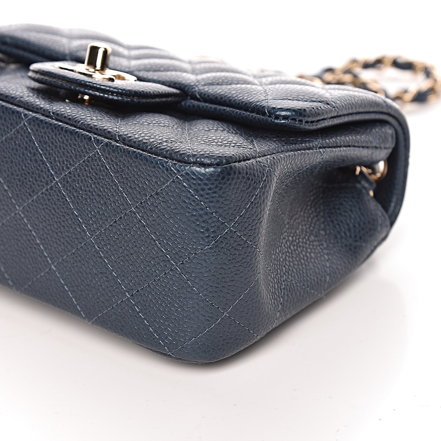 Chanel Iridescent Caviar Quilted Mini Square Flap Dark Blue 9 of 10