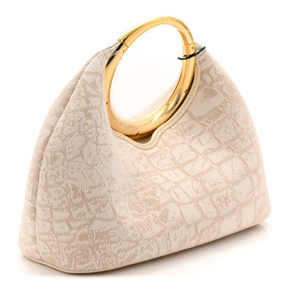 Jacquemus Cotton Le Petit Calino Ring Top Handle Bag Croco Beige 3 of 9