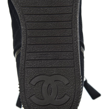 Chanel Suede Shearling Short Boots 37.5 Blue Marine Black 6 of 9