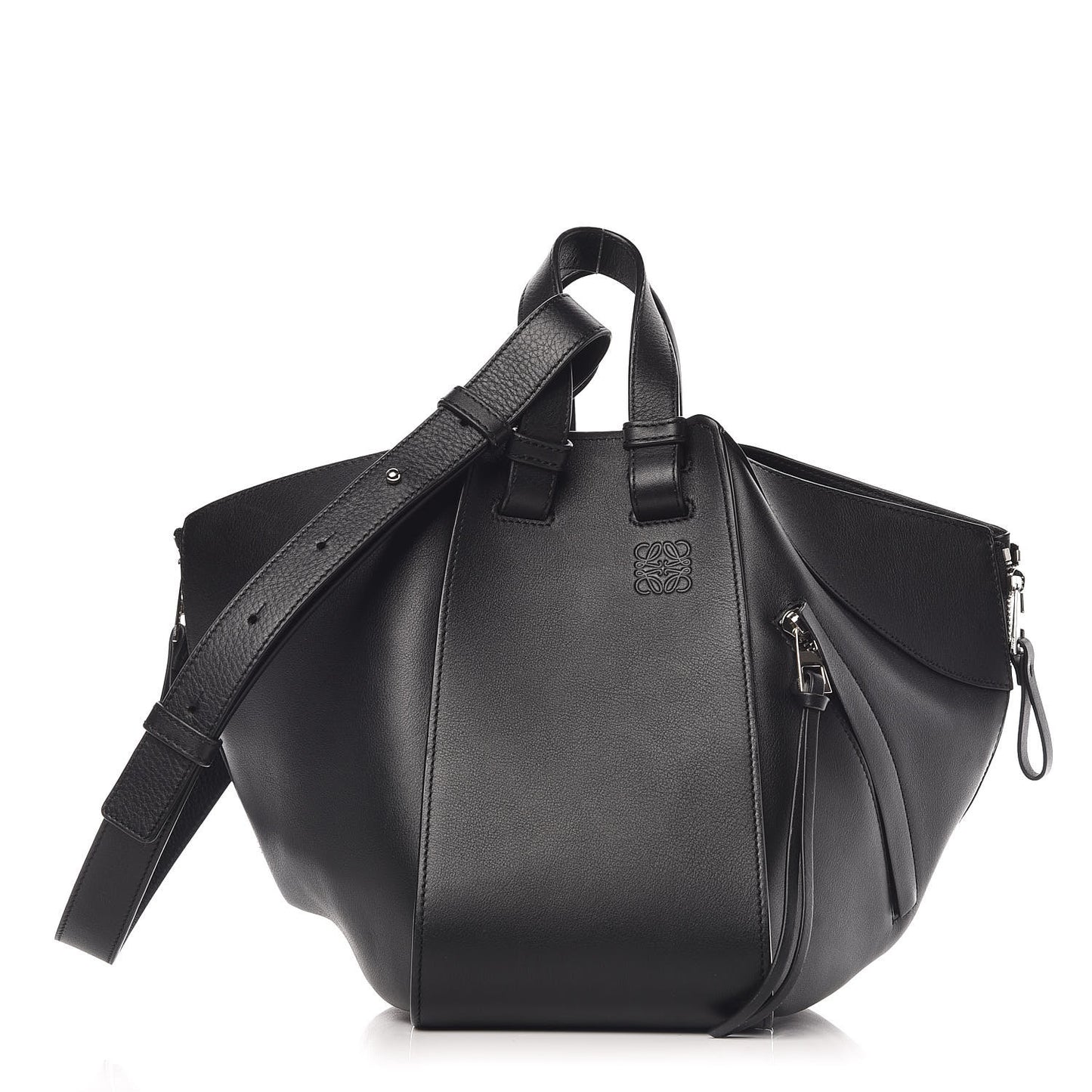 Calfskin Small Hammock Shoulder Bag Black
