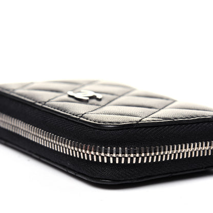 Chanel Lambskin Quilted Zip Coin Purse Black 11 of 12