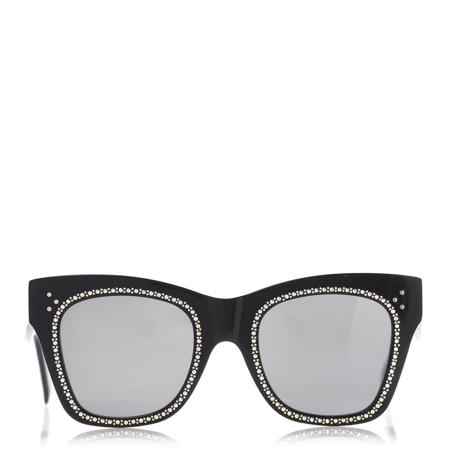 Celine Acetate Crystal Cat Eye Sunglasses CL 4004IS Black 2 of 8