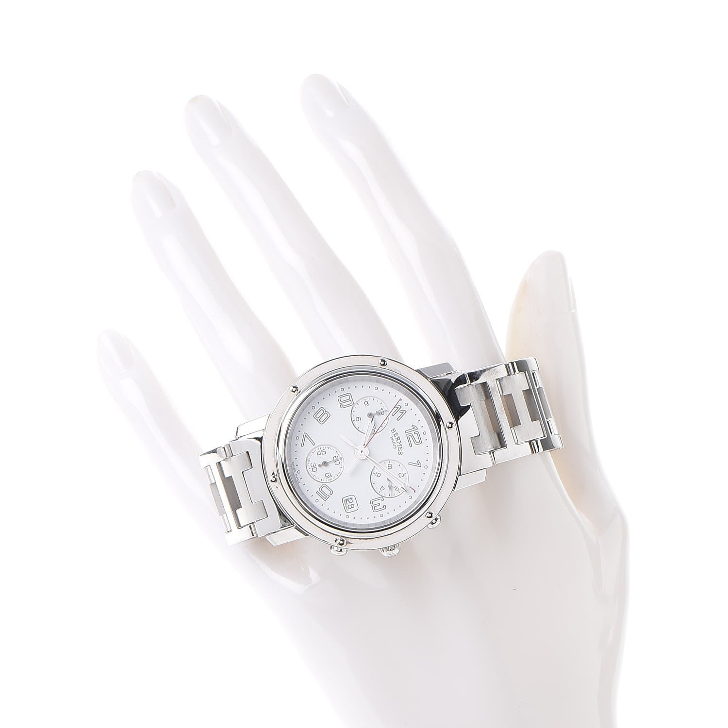 Hermes Stainless Steel 38mm Clipper Chronograph Quartz Watch 2 of 11