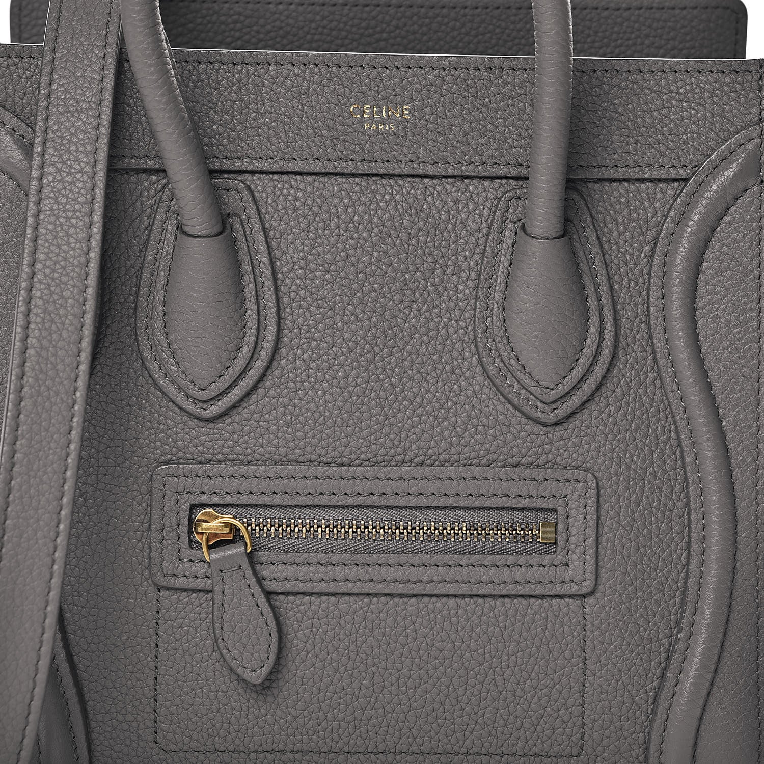 Celine Baby Drummed Calfskin Nano Luggage Kohl 10 of 10
