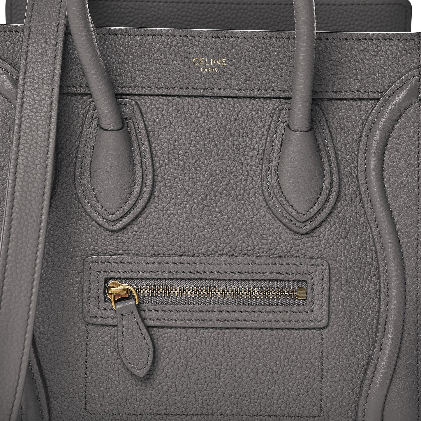 Baby Drummed Calfskin Nano Luggage Kohl