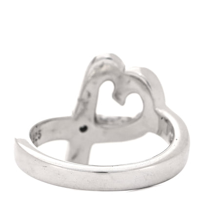 Tiffany Sterling Silver Paloma Picasso Diamond Loving Heart Ring 49 5 3 of 6