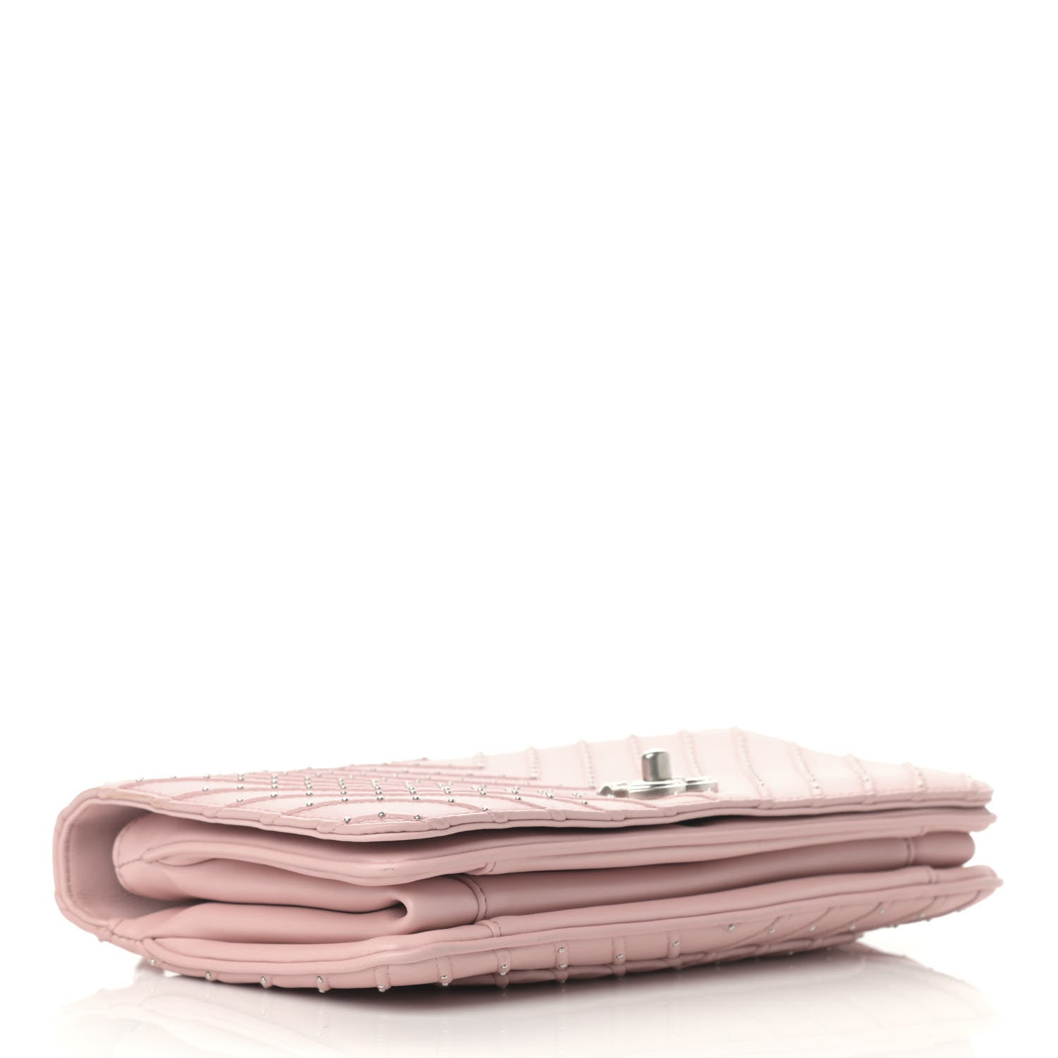 Chanel Calfskin Studded Chevron Quilted Flap Pink 4 of 13