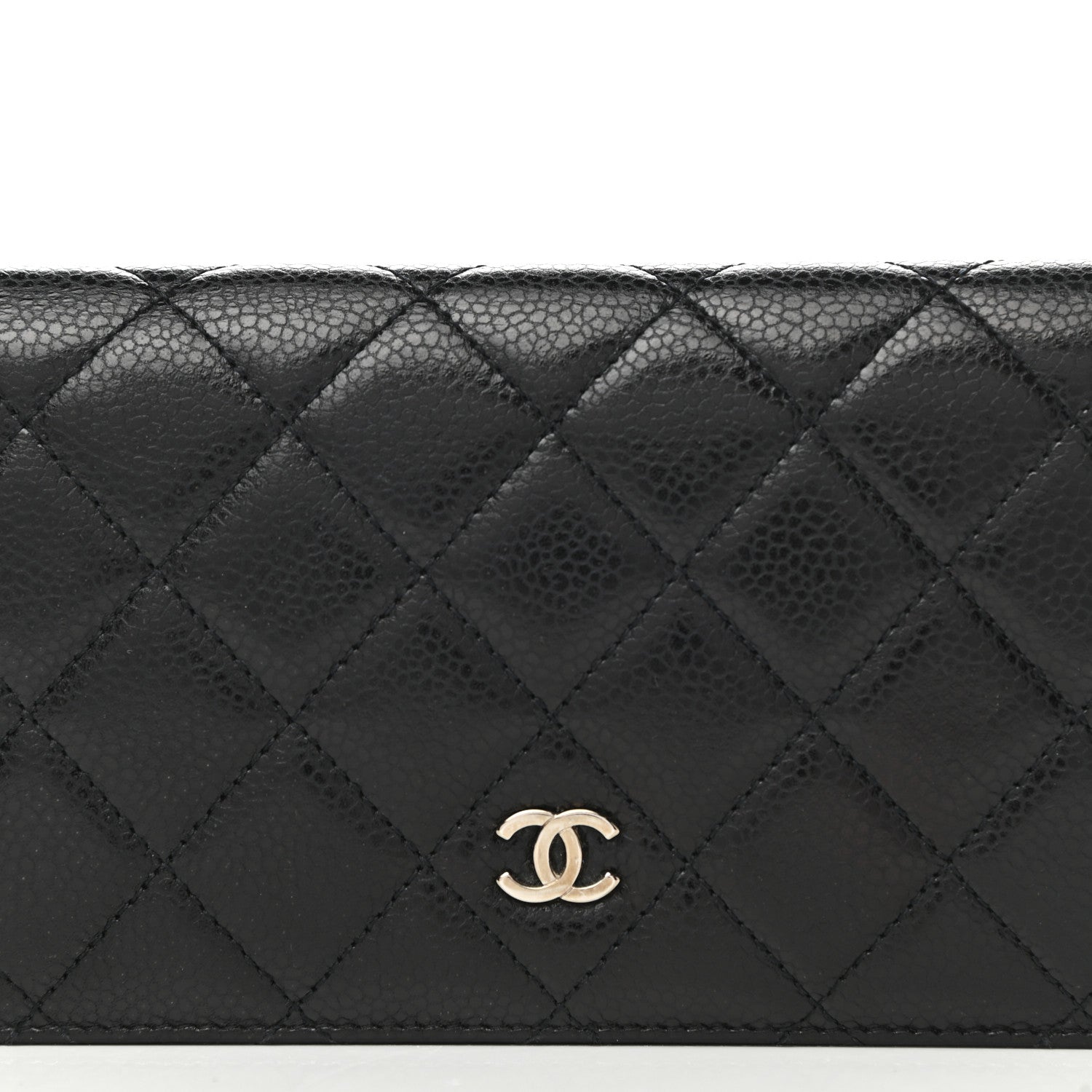 Chanel Caviar Quilted Yen Wallet Black 9 of 10