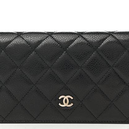 Chanel Caviar Quilted Yen Wallet Black 9 of 10