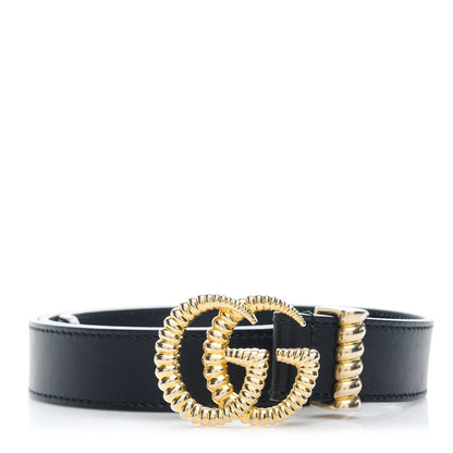 Gucci Moon Calfskin Torchon Double G 25mm Belt 85 34 Black 1 of 7