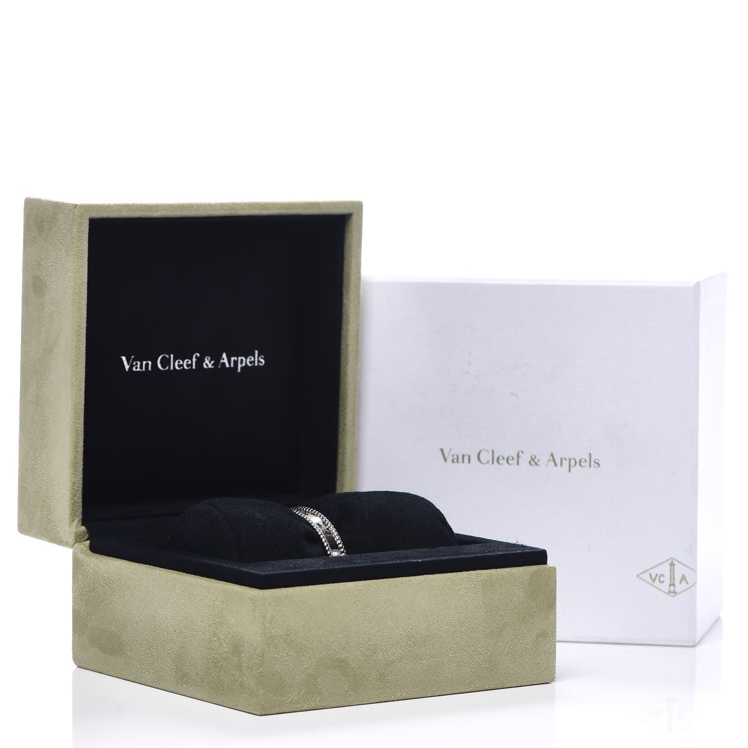 Van Cleef & Arpels 18K White Gold Perlee Signature Bangle Bracelet S 5 of 6
