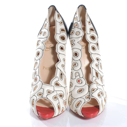 Christian Louboutin Nappa Tell Me Peep Toe 120 Platform Pumps White 40.5 2 of 7