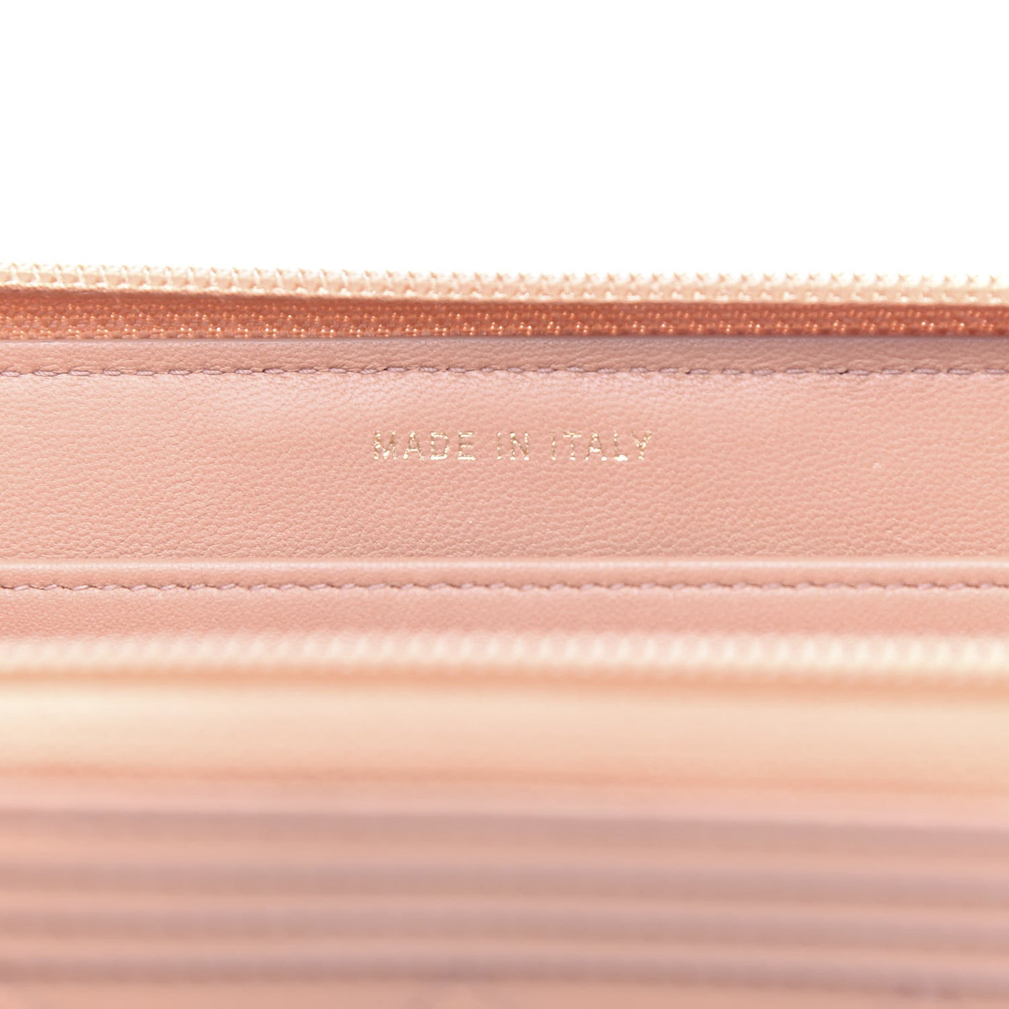 Lambskin Quilted Boy Zip Around Wallet Beige