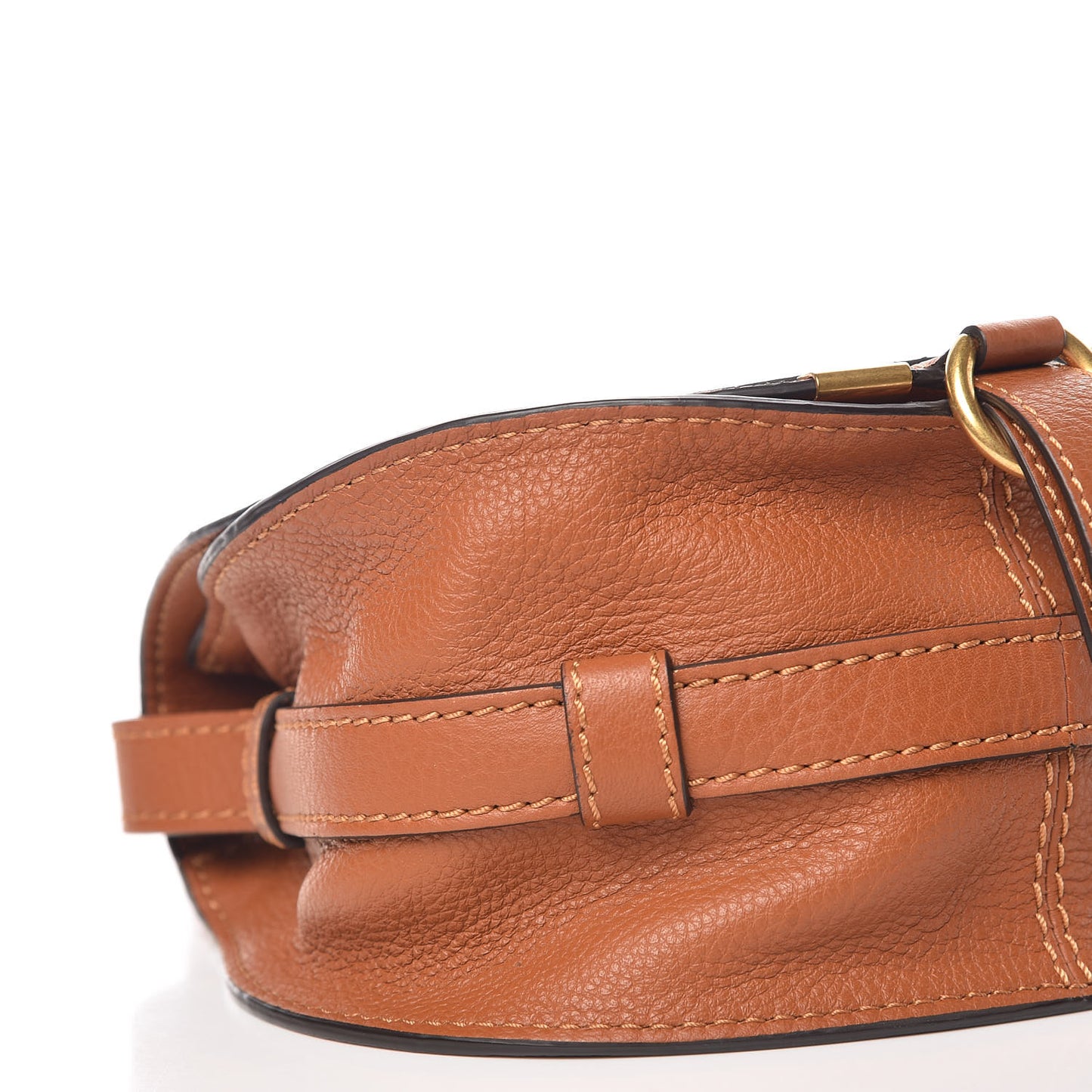 Calfskin Mini Marcie Round Crossbody Bag Tan