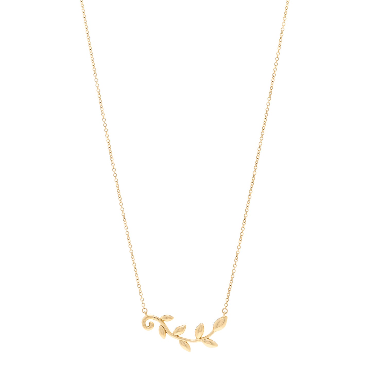 18K Yellow Gold Paloma Picasso Olive Leaf Vine Pendant Necklace