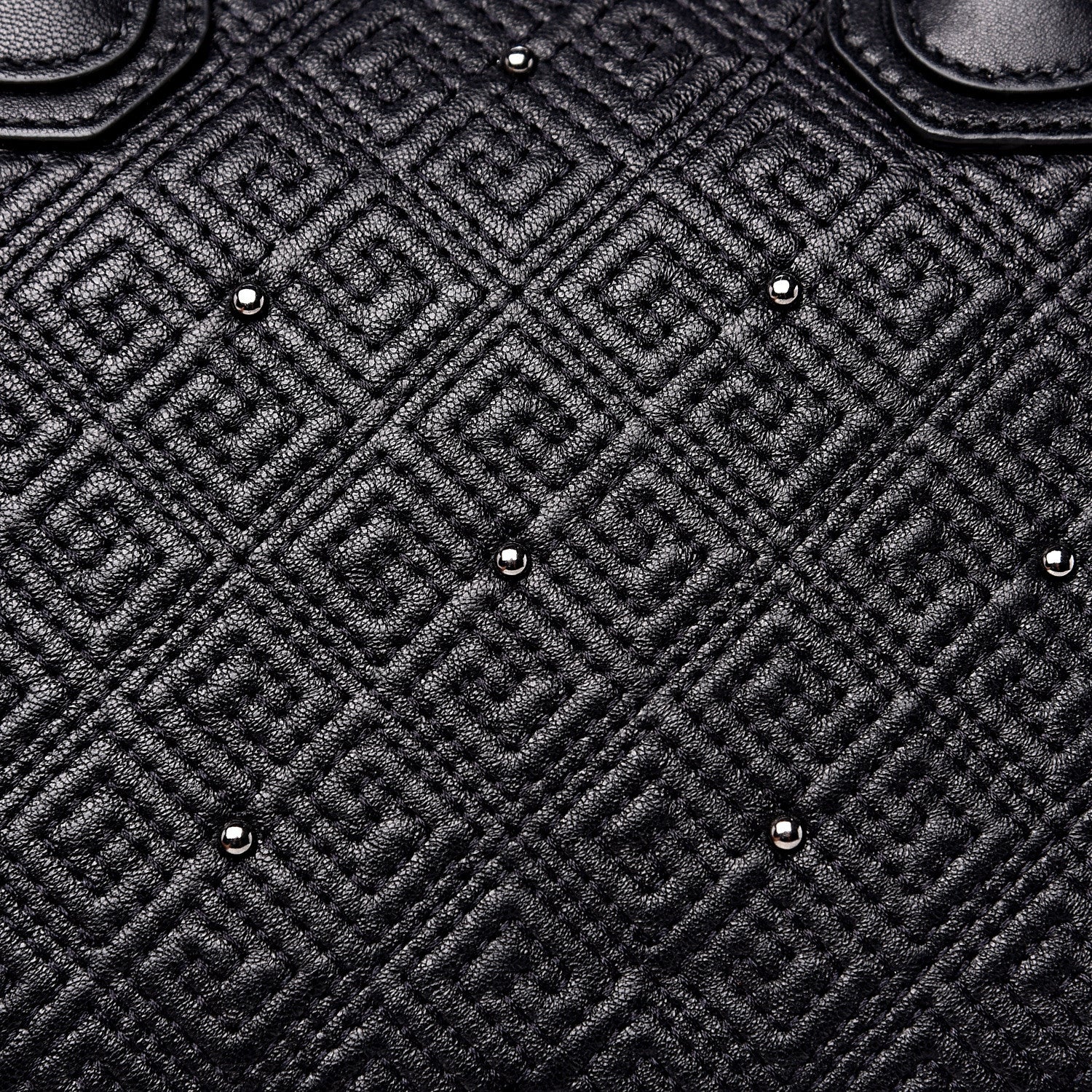 Givenchy Lambskin Logo Embossed Small Studded Antigona Black 8 of 14