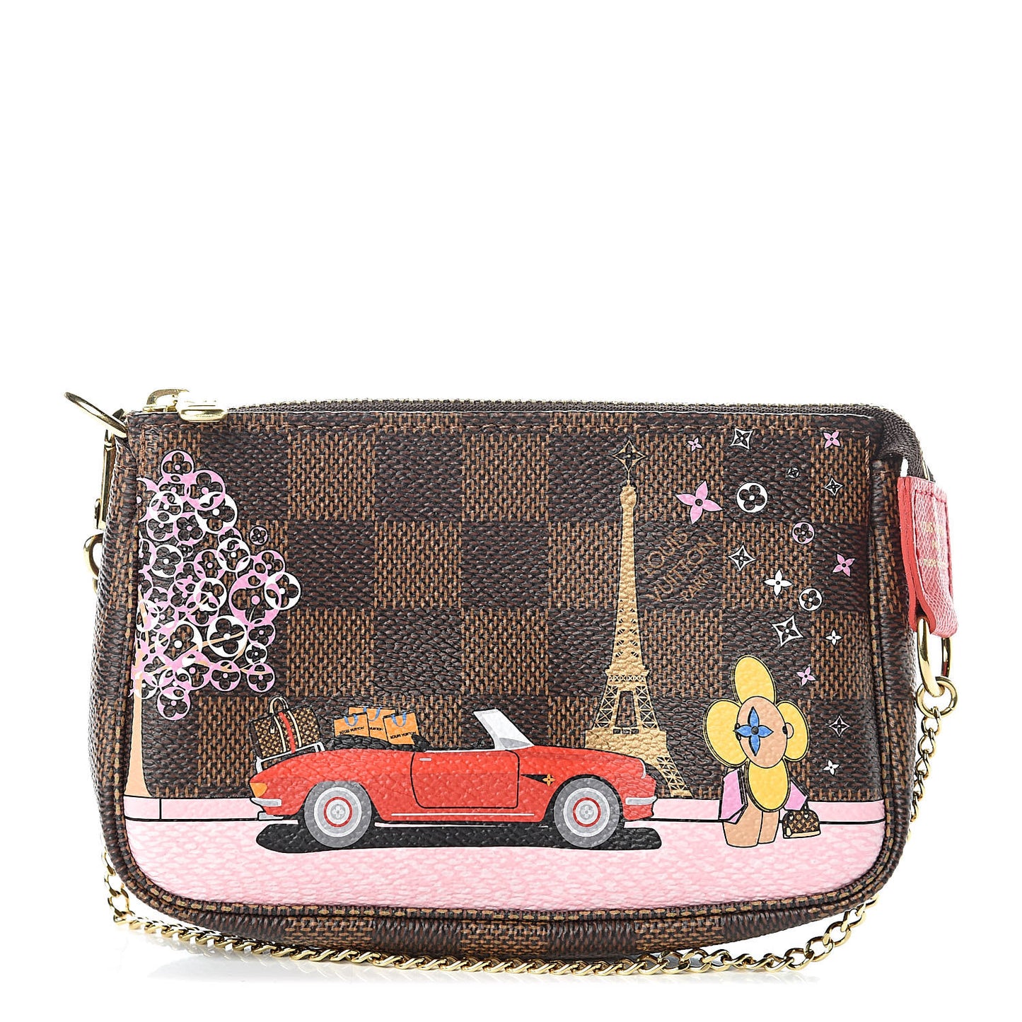 Damier Ebene 2019 Christmas Animation Mini Pochette Accessories Red