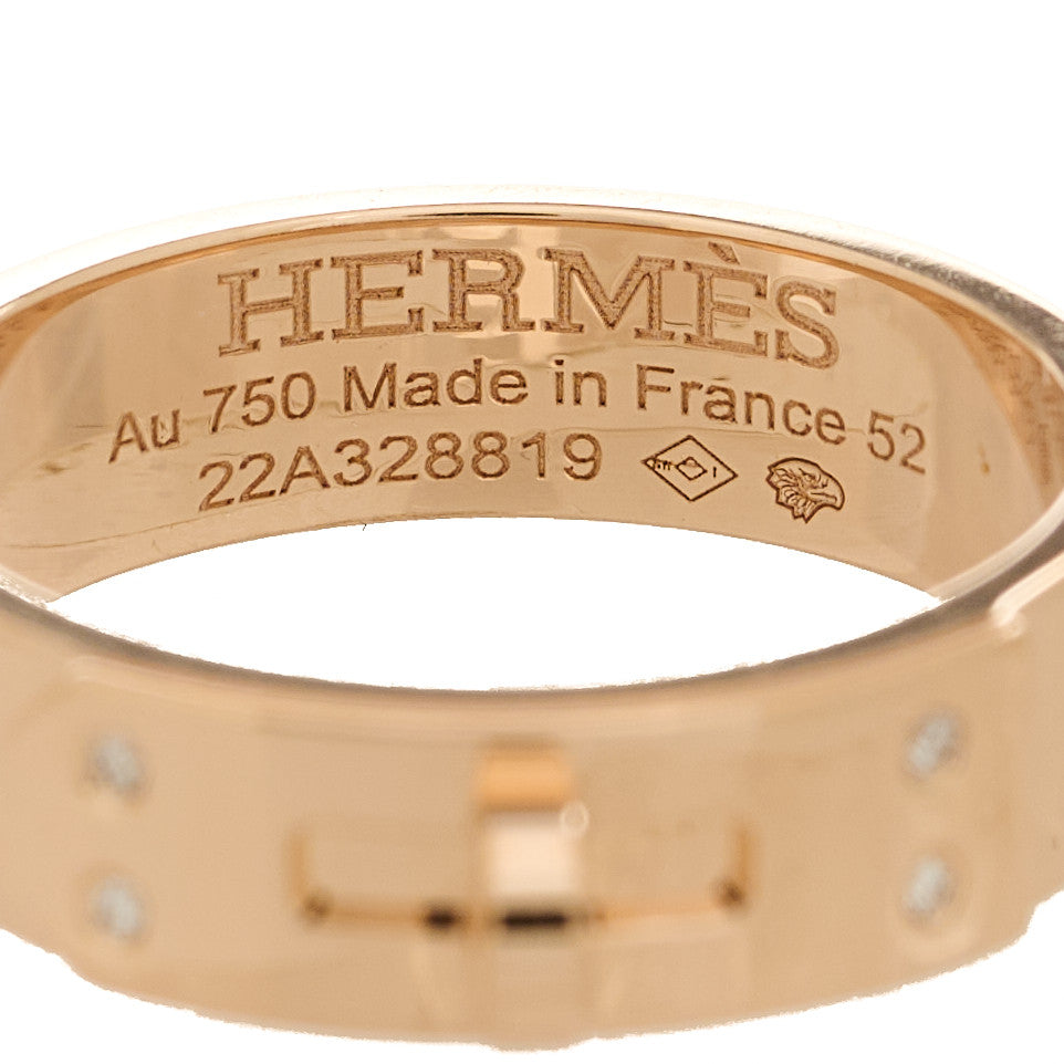 18K Rose Gold Diamond PM Kelly Ring 52 6