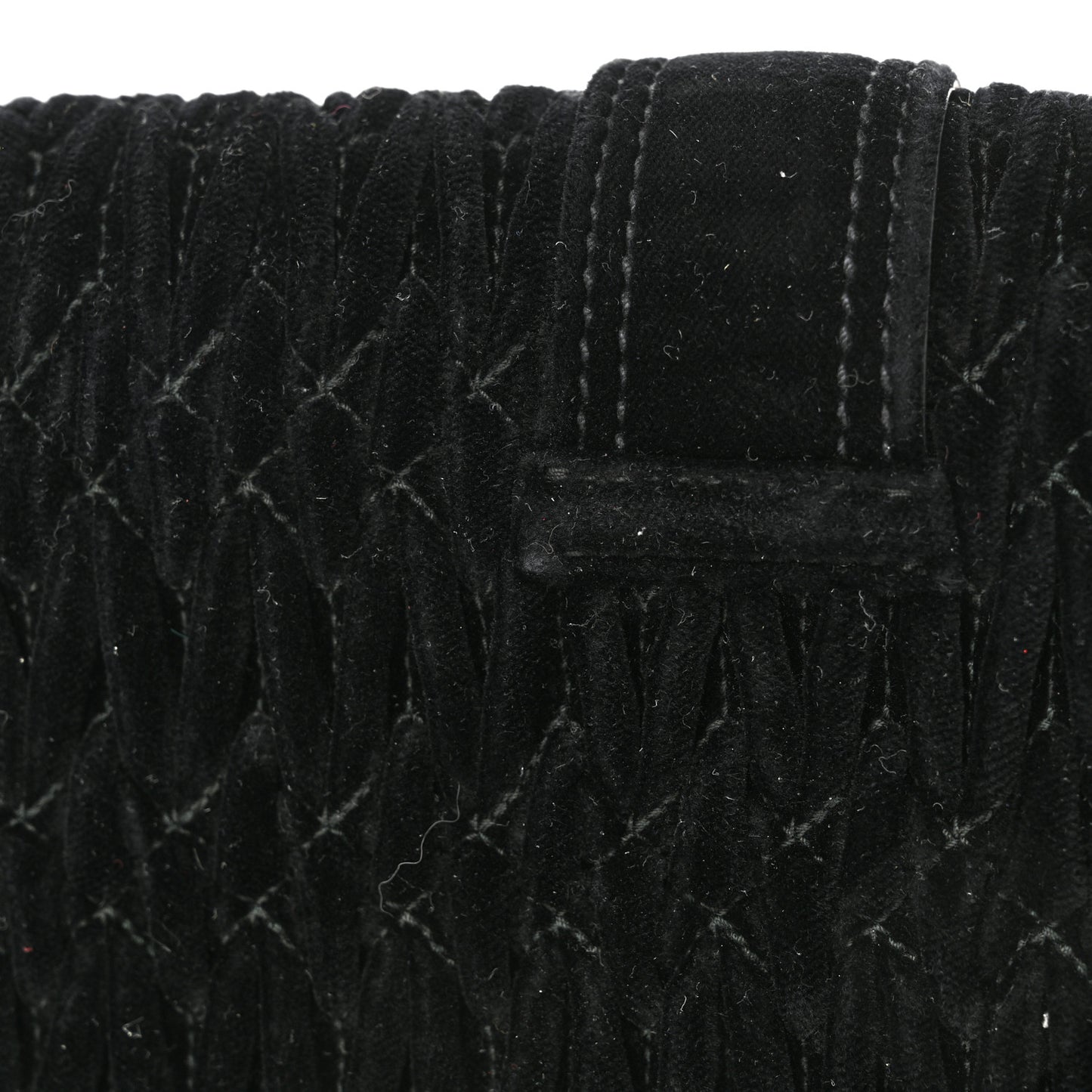 Velvet Matelasse Pearl Embellished Chain Black