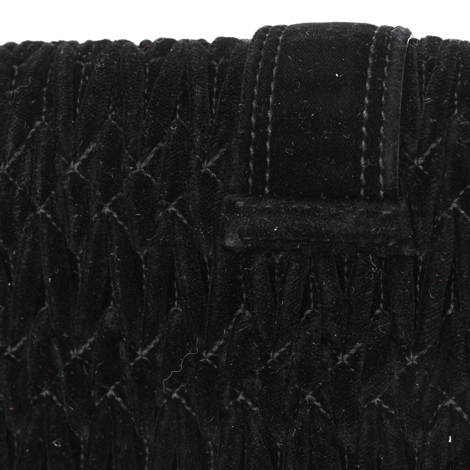Miu Miu Velvet Matelasse Pearl Embellished Chain Black 10 of 13