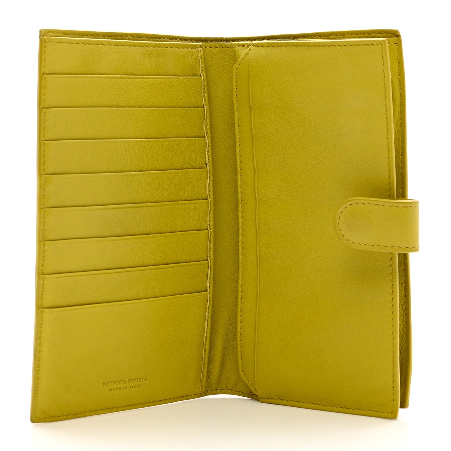 Nappa Intrecciato Continental Snap Wallet Kiwi