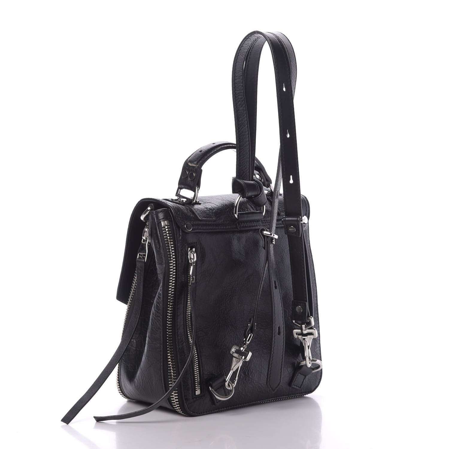 Proenza Schouler Crackled Lambskin PS1 Plus Zip Backpack Black 2 of 8
