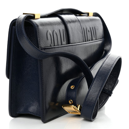 Christian Dior Shiny Crinkled Lambskin 30 Montaigne Flap Bag Indigo 3 of 12