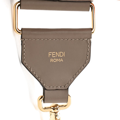 Fendi Ribbon Vitello King Logo Embossed Gingham Woven Adjustable Strap You Beige 4 of 4