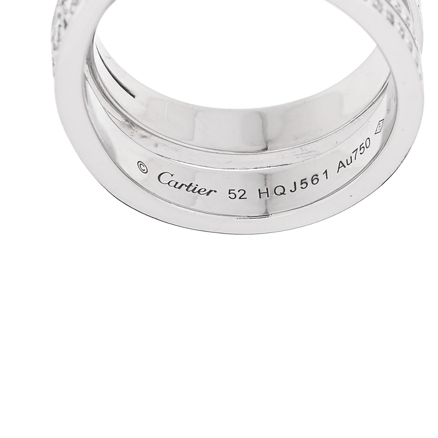 18K White Gold Diamond Etincelle de Cartier Ring 52 6
