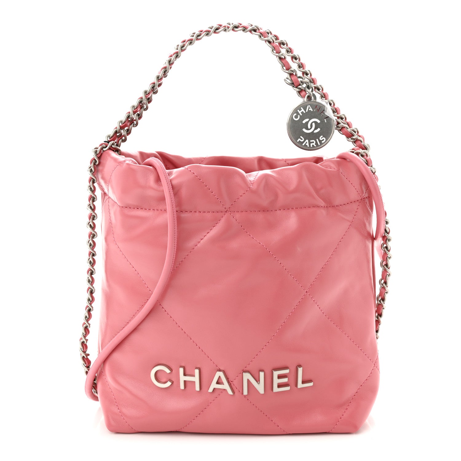 Chanel Shiny Calfskin Quilted Mini Chanel 22 Pink 1 of 10