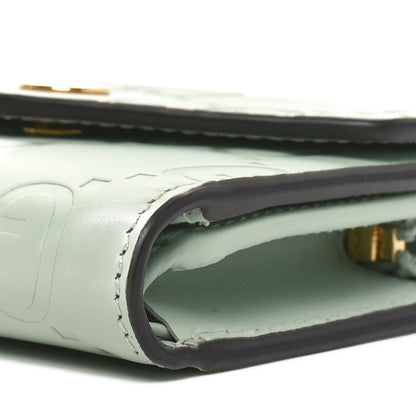 Gucci Gilbert Calfskin Jumbo GG Embossed Tri-Fold Wallet Salvy Green 8 of 9