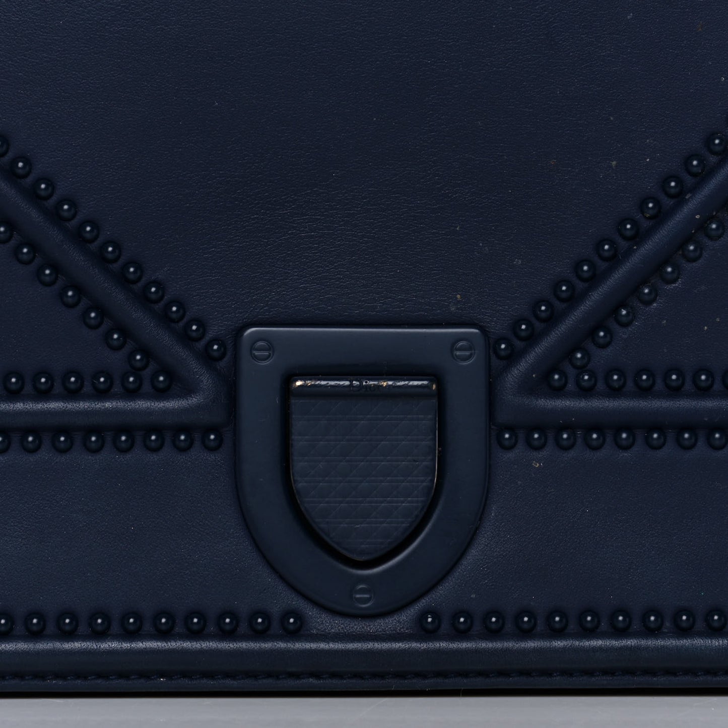 Ultra Matte Calfskin Studded Medium Diorama Flap Bag Blue