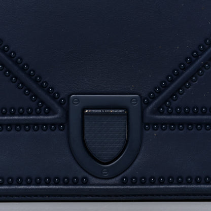 Christian Dior Ultra Matte Calfskin Studded Medium Diorama Flap Bag Blue 9 of 19