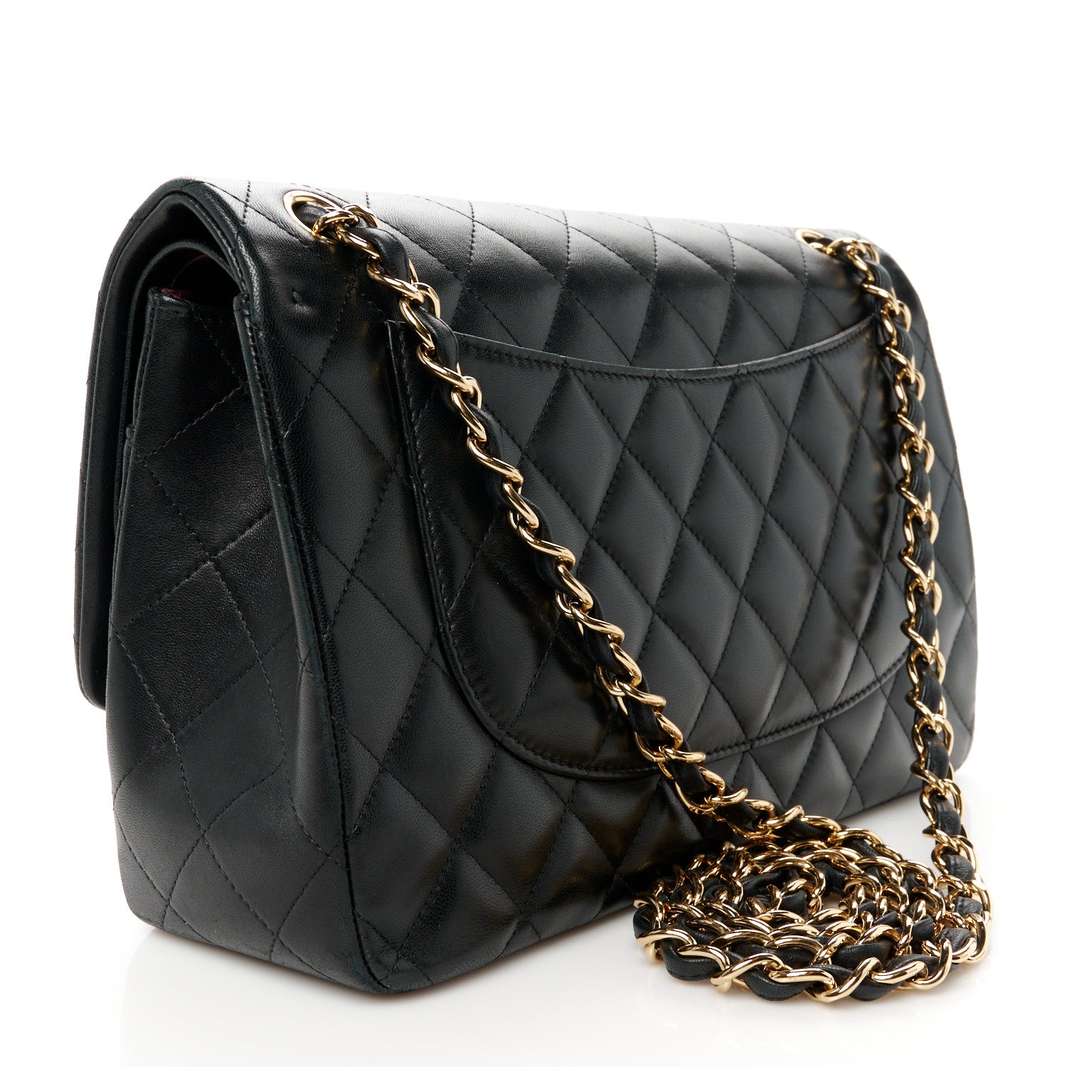 Chanel Lambskin Quilted Jumbo Double Flap Black 3 of 11