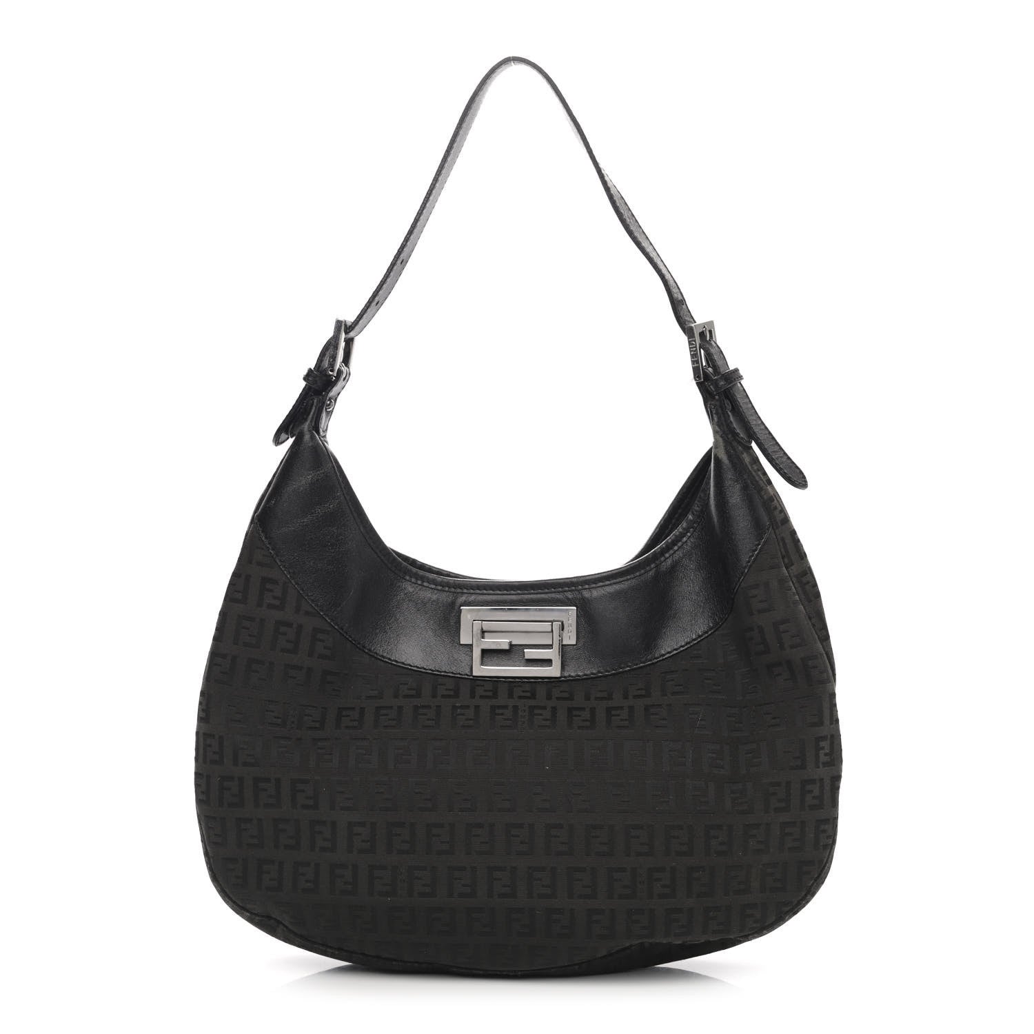Fendi Zucchino Clip Hobo Black 1 of 12