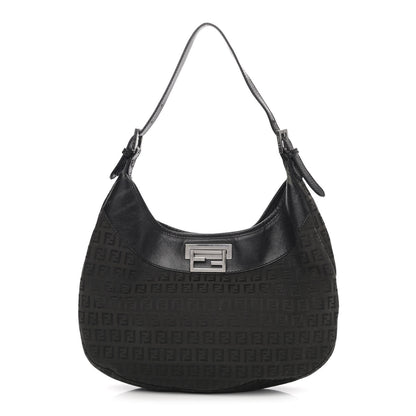 Fendi Zucchino Clip Hobo Black 1 of 12