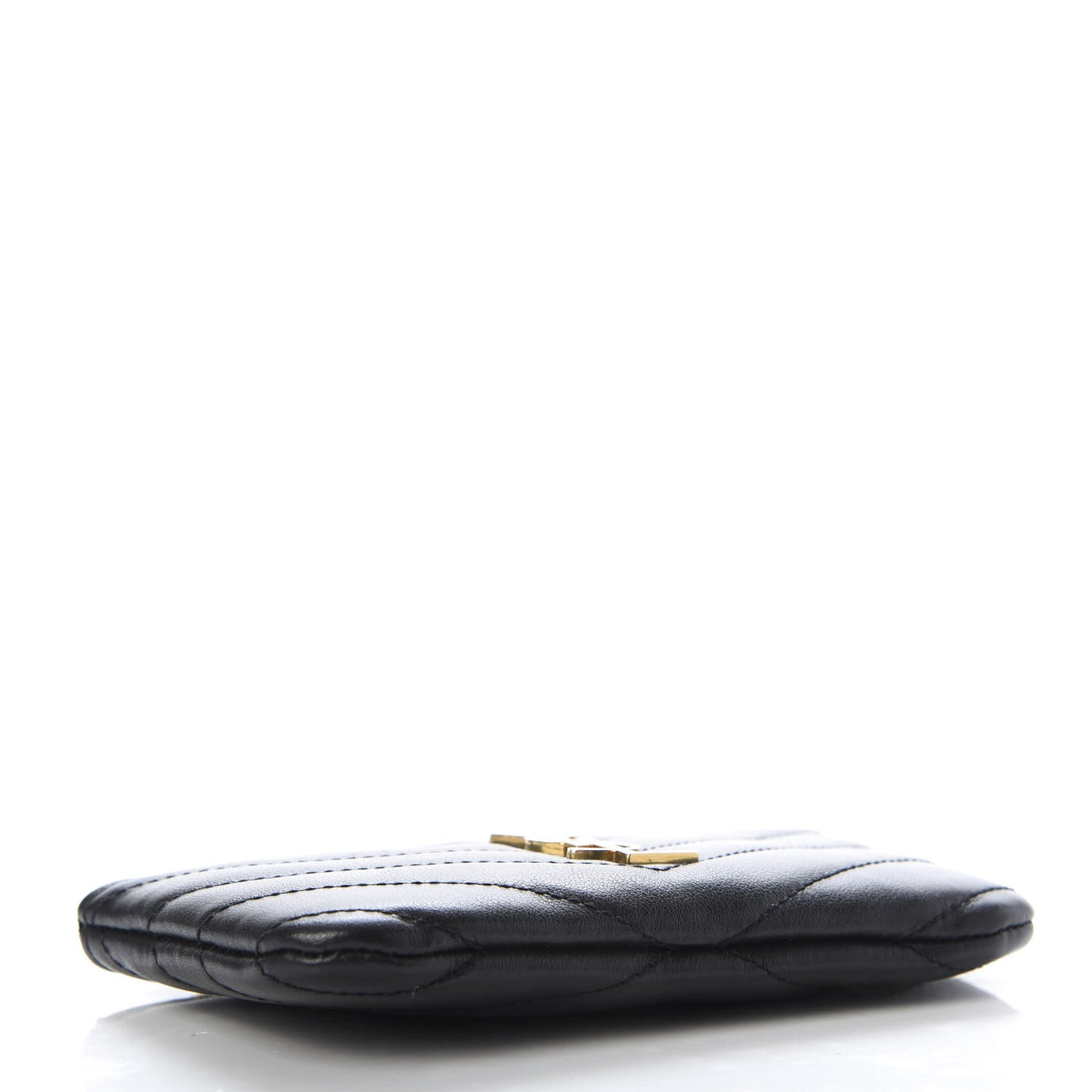 Calfskin Matelasse Monogram Key Pouch Black