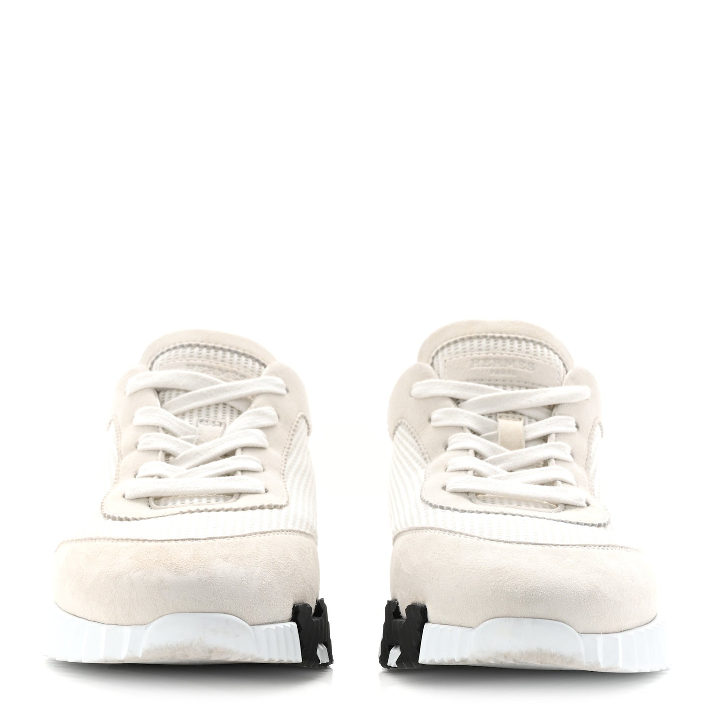 Calfskin Suede Goatskin Bouncing Sneakers 40 White Black