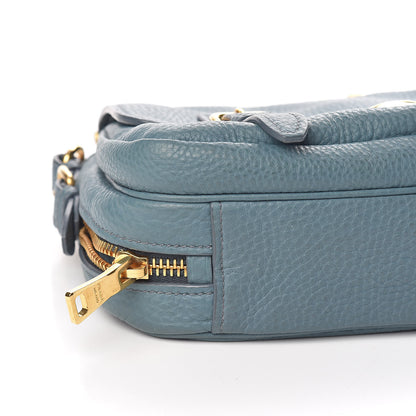 Prada Vitello Daino Push Lock Messenger Bag Marine 8 of 10