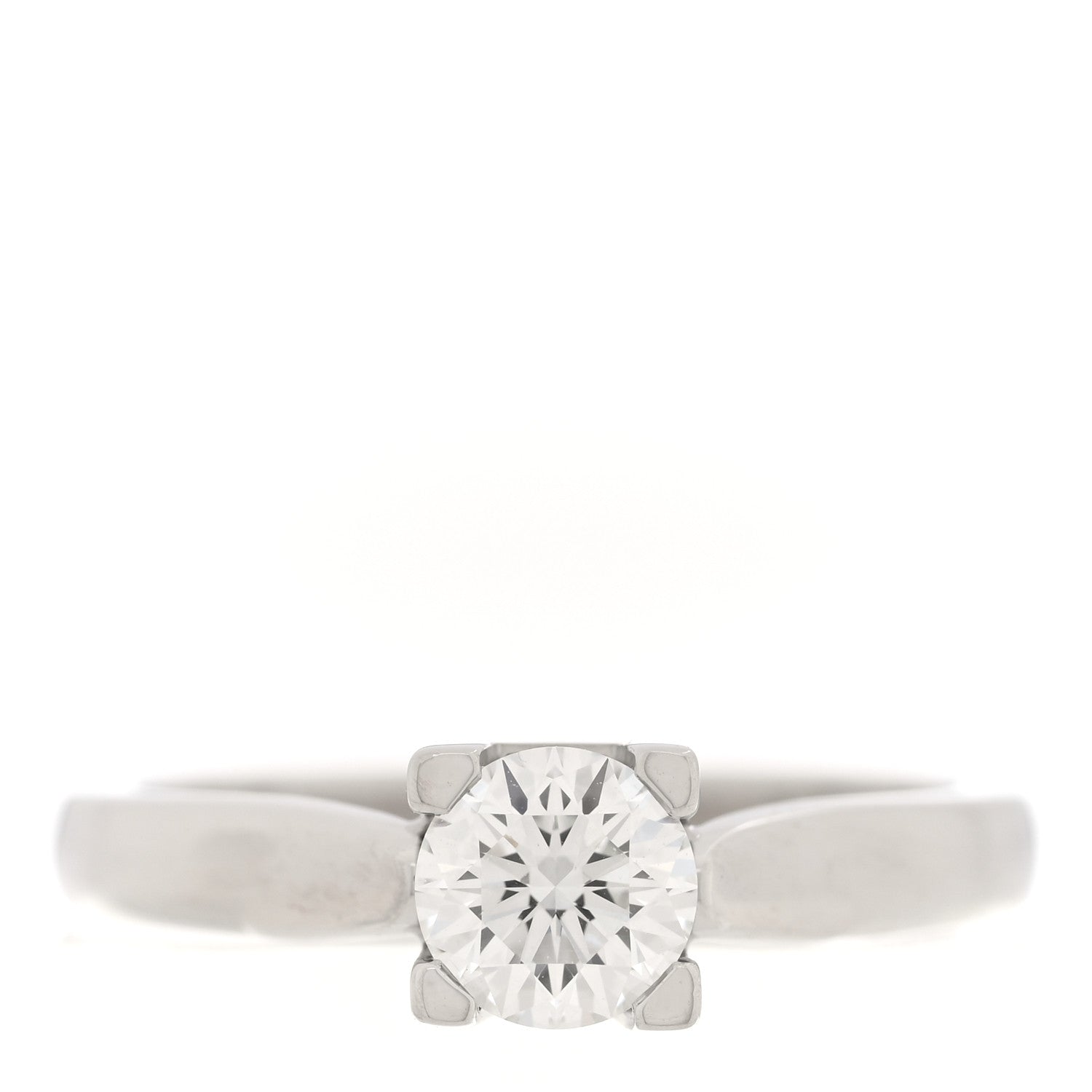 Harry Winston Platinum Diamond .50ct HW Logo Engagement Ring 48 4.5 1 of 5