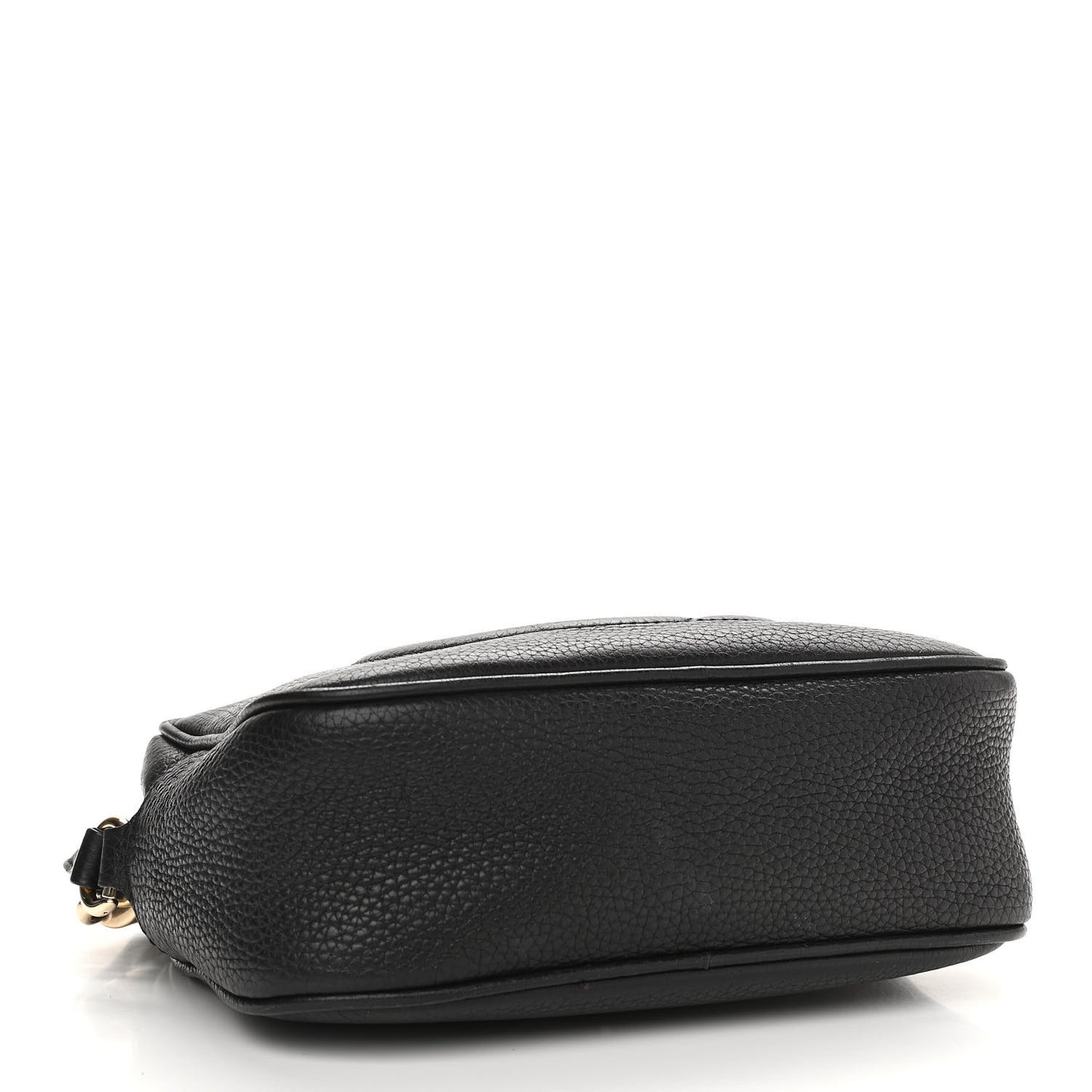 Pebbled Calfskin Small Soho Disco Bag Black